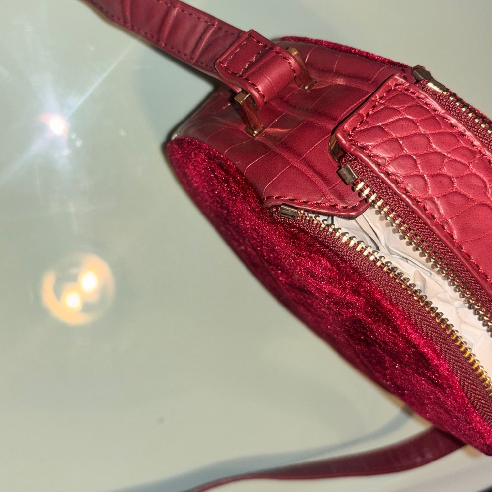 Free People Deep Burgundy Velvet Crossbody Bag - Picture 4 of 10